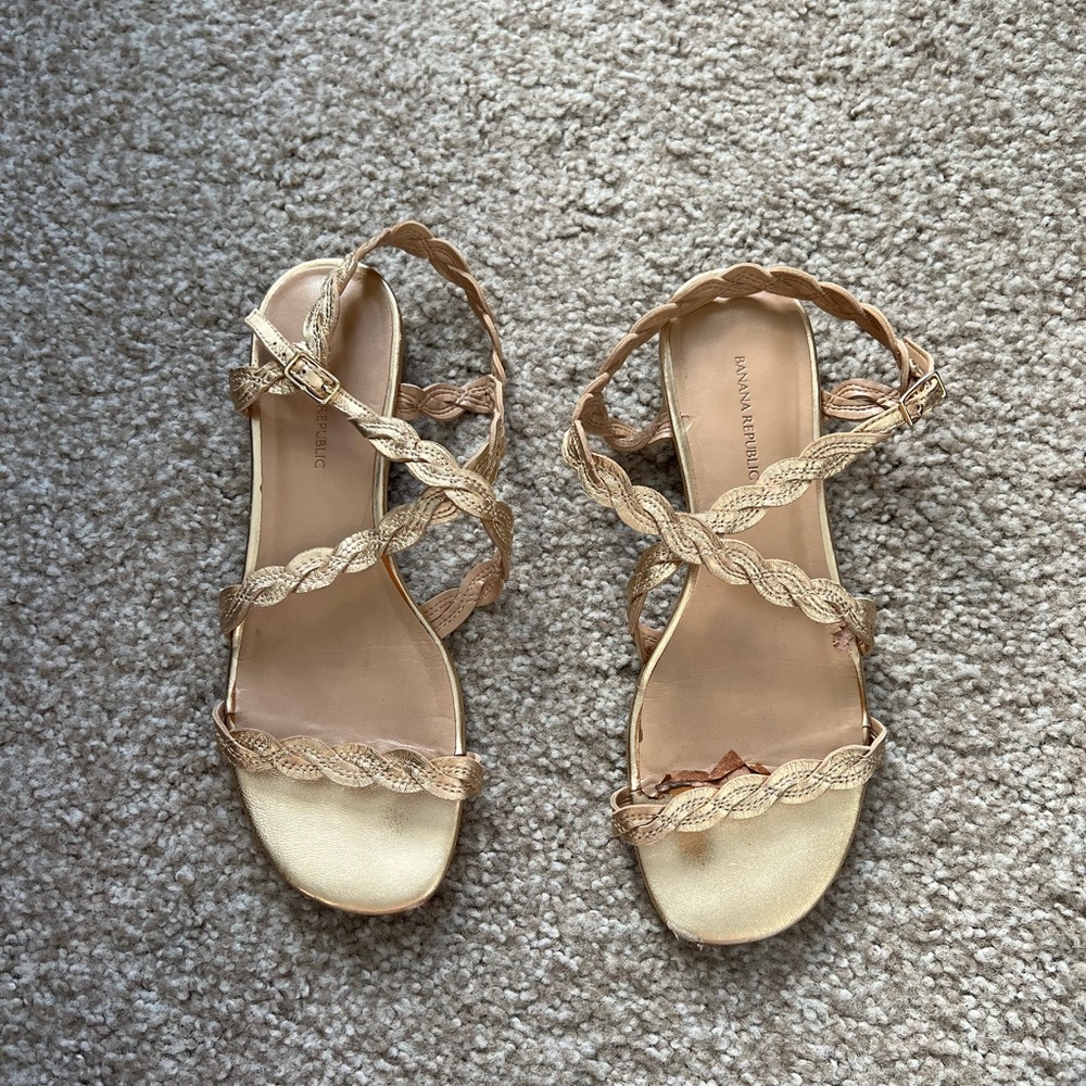 Banana Republic Gold Braided Sandals